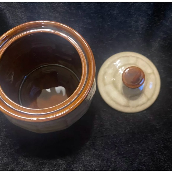 Sango Stoneware Sugare Dish with Lid Brown Drip Stoneware - Picture 6 of 7
